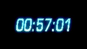 Timecode countdown real time one minute 24 fps.
