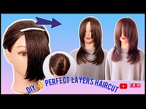 DIY 🟤 PERFECT LAYERS 👌FACE FRAMING LAYERS + BANGS ✂️TO DO YOURSELF