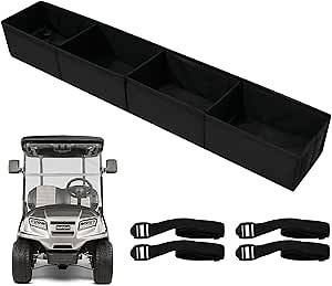 Golf Cart Inner Front Storage Basket, No Drilling Golf Cart Organizer Collapsible, Universal Compatible with EZGO Club Car Yamaha Kandi Electirc Golf Carts, Dash Organizer Tray