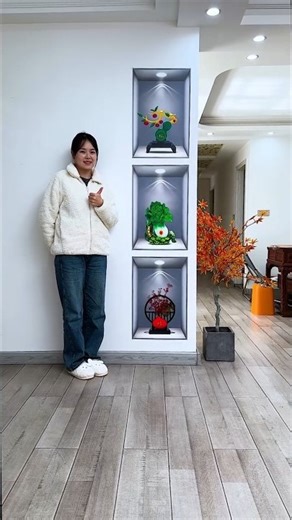 3D Triple Panel “Gourd & Cabbage” Wall Sticker – Self-Adhesive Decorative Wall Art for Living Room