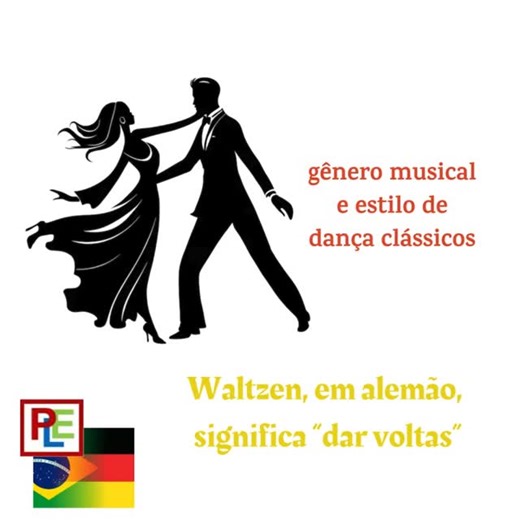 Português Língua Estrangeira on Instagram: "💃🎶 Você sabia que a palavra "valsa" tem origem alemã? 🎶💃 A dança clássica e romântica que embala casamentos e bailes de formatura, conhecida como valsa, vem do alemão "Walzer", que significa girar. 🌀✨ Essa influência alemã chegou ao português lá no século XVIII, junto com o sucesso da dança pelos salões da Europa. Desde então, a valsa se tornou um símbolo de elegância e tradição no mundo todo! Aqui estão algumas 