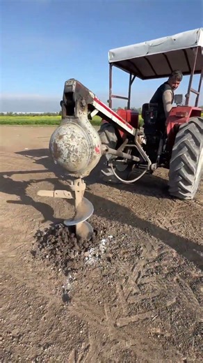 Insane Tree Planting Auger in Action! #farming #rurallife #machine
