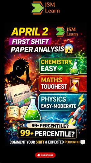 JEE Main 2026 April 2 First Shift Analysis 🔥 Maths Toughest | Chemistry Easy #iitjee