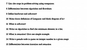 List the steps in problem-solving using computers. Differentiat... | Filo