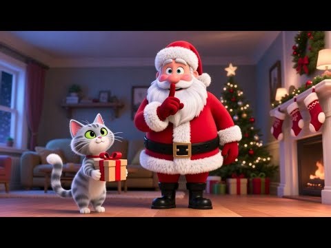 Cute Cat Helps Santa Deliver Gifts 🐱🎁 | Christmas Story for Kids | Holiday Rhymes & Songs