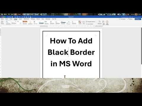 How to add Black Border In MS Word