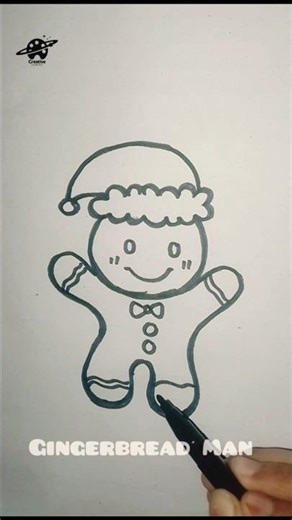 How to Draw a Cute Gingerbread Man 😻 ||Cute Drawing #Easydrawings #cute #shorts #christmas #art #new