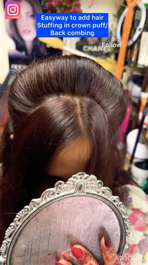 Volumize your look | easy technique for back combing and hair stuffing for bride#youtube#hair#shorts