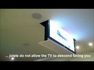 Drop down swivel motorized TV lift installation