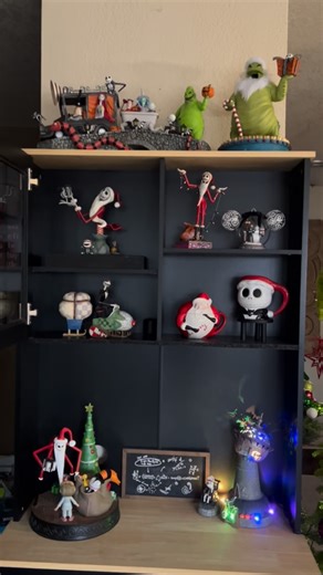 Rebecca Zeiher "Becky" on Instagram: "My Nightmare Christmas Collection I use to pack these away after Christmas. Now I display them year round. #thenightmarebeforechristmas #jackskellington #sandyclaws #nightmarebeforechristmas #timburton"