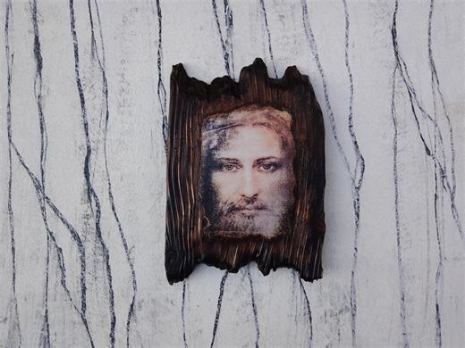 Jesus Christ Holy Face From the Shroud of Turin | Wooden Icon | Spiritual Catholic Gift - Etsy