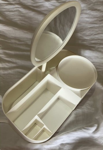 Multi-functional mirror storage box for makeup, skincare, jewelry & daily essentials! #makeupstorage #vanityorganizer #mirrorbox #mirrorstorage
