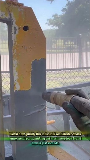 Satisfying Industrial Sandblaster stripping Rust & Old Paint instantly!