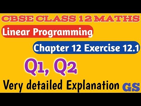 Chapter 12 - Exercise 12.1 (Q1,Q2) Linear Programming - CBSE Class 12th Maths - Tamil - NCERT - GS