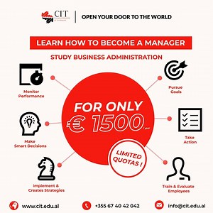 ⭕ Study Bachelor in “Business Administration” at CIT for solely 1500 euro per academic year. ❗Visit CIT and explore scholarship opportunities to support your studies. 😷 The Covid-19 crisis is the ultimate test of management! Learn how to lead through uncertainty. 👏 CIT provides you with the right skills to succeed at any industry, anytime! The deadline are coming to an end! Come today at CIT to register in Business Administration! #openyourdoortotheworld For more information, contact us:👇 ☎️ 