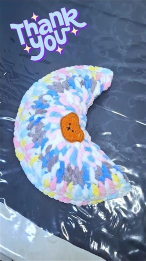 Moon Pillow Crochet | Travel Pillow blanket 🧶 #shorts #moon #crochet #softpillow #babyblanket #viral