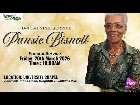 Thanksgiving Service for the Life of Pansie Ellaine Bisnott