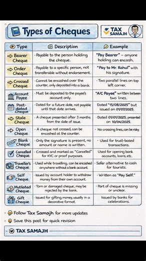 Types of Cheques Explained.