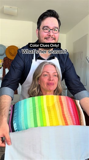 Can you type this lovely client with color clues? #coloranalysis #guesstheseason #dfw #professionalcoloranalysis #rlgcolorconsulting