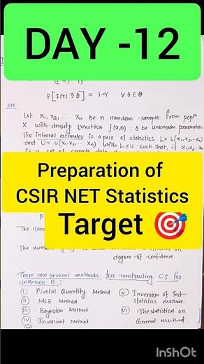 DAY-12 |Preparation of CSIR NET Statistics|# Study# aspirants #
