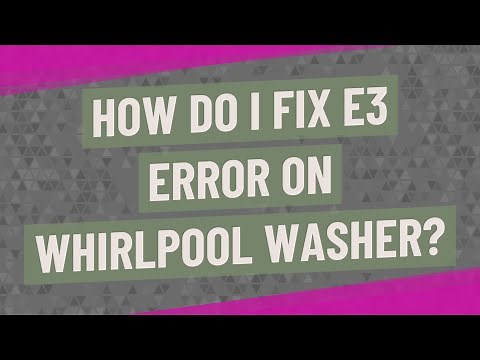 How do I fix E3 error on Whirlpool washer?