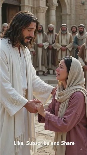 Jesus Lifting the Faithful Woman | Jesus Christ Compassion & Healing 4K Christian Wallpaper
