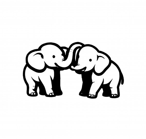 Elephant SVG Icons Bundle – 25 Unique Black Outline, Bold Line Art, White Background, Cricut and Silhouette Cut Files - Etsy Australia