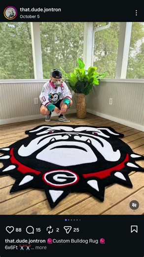Custom Georgia Bulldog Rug @that.dude.jontron Salute🔥🔥🔥🔥