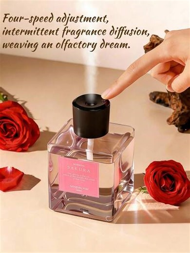 200-500ML Luxury Square Glass Bottle Aroma Mist Spray | 4-Level Adjustable Automatic Interval Fragrance Diffuser | Large Capacity Air Freshener | Long-Lasting Fresh Scent | SHEIN