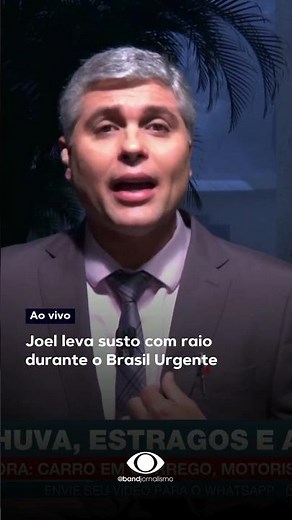 Joel leva susto com raio durante o Brasil Urgente #shorts