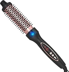 New Upgrade 1.25 Inch Thermal Brush Create Loose & Volume Curls Digital Display 9 Heat Settings Tourmaline Ionic Hair Curler 1 1/4 Inch Curling Iron Brush Dual Voltage for Traveling