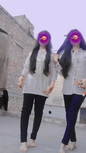 Playful Dancing and Interaction of Two Young Females