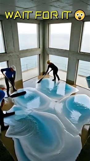 Modern Epoxy Flooring With Arctic Crystal Ice Flow Effect
