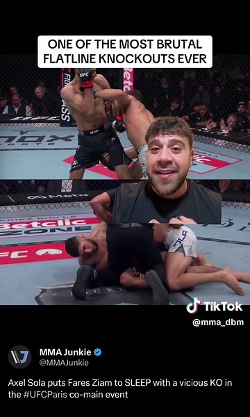 ONE OF THE MOST BRUTAL FLATLINE KNOCKOUTS EVER! AXEL SOLA PUTS FARÈS ZIAM OUT COLD #ufc #mma #fyp #foryoupage #dakkayaps
