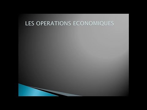 ECONOMIE GENERALE : Les opérations économiques.