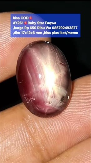 bisa COD💥AY261💥Ruby Star Faqwa,harga Rp 650 Ribu Wa 085792493877,dim 17x12x6 mm ,bisa plus ikat/memo