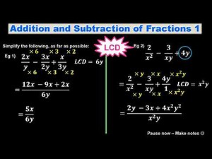 Addition And Subtraction Of Algebraic Fractions (Monomial Denominator)