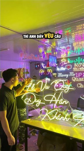 Bảng led neon cho đám cưới phục vụ anh chị mùa cưới