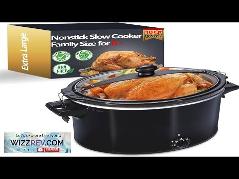 Slow Cooker Extra Large 10 Quart Cooking Slow Cookers Pot with Lid
