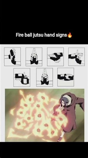 fire ball jutsu hand signs 🔥#anime #naruto #fire #shorts #trend #trending #viral