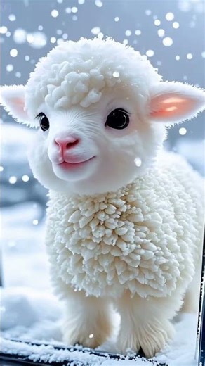Cutest Baby Lamb Baas in Snow! 🐑 Adorable Winter Wonderland Animal Sounds