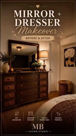 DIY Mirror + Dresser Makeover | Cozy Bedroom Transformation ✨