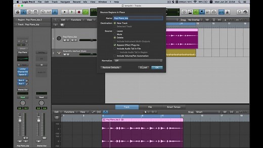 Logic Pro X教程 - 如何将立体声音轨转换为单声道音轨 (含分p)