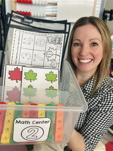 Fall Themed One to One Counting Center! For the 🔗 comment: ONE #kindergarten #maths #firstgrade