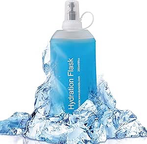 Soft Flask, TPU Collapsible Runner Water Bottle, for Hydration Flask/Running Vests-Running, Hiking, Cycling Folding Bottle (250 ml) - Blue