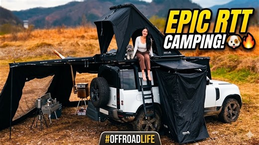 THE ULTIMATE SOLO CAMPING SETUP? 🏔️ | Land Rover Defender Roof Top Tent Adventure