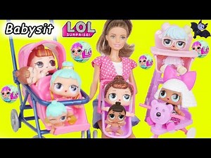 LOL Surprise Dolls take Lil Sisters to Barbie Babysitter