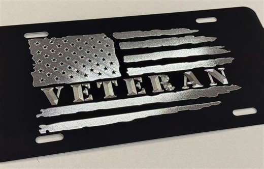 US Flag Veteran License Plate Car Tag Diamond Etched Engraved Aluminum Metal Weatherproof & Rustproof - Etsy