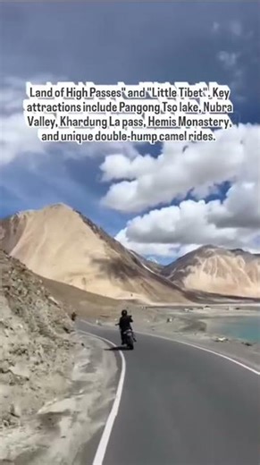 Ladakh is famous for its stark, high-altitude desert landscapes, stunning mountain scenery,