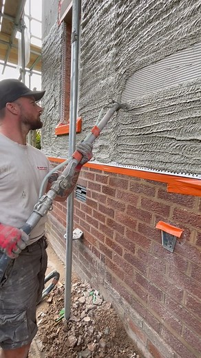 Machines been well-fed this week 🐷 #pft #ritmo #germany #mrsmoothplastering #krend #rendering #sprayday #rendering #plastering # | Mr Smooth Plastering Ltd